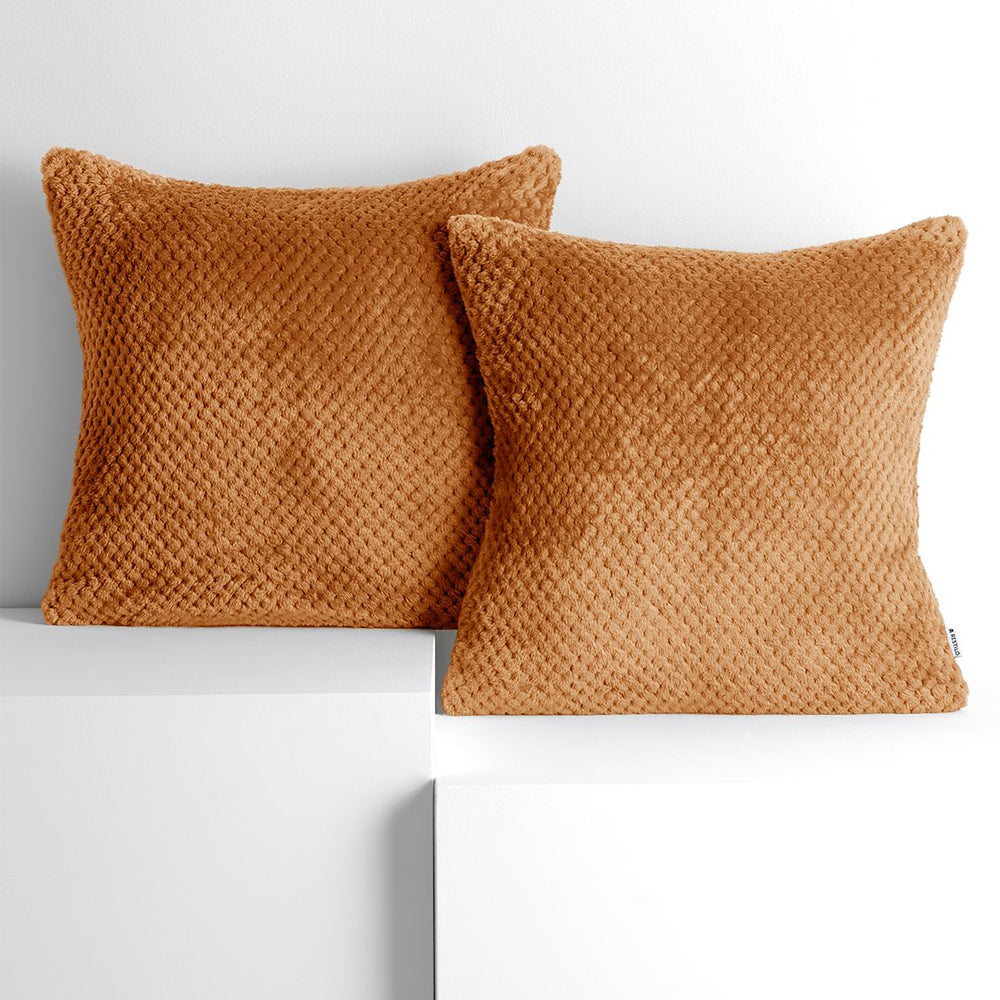 Set 2 huse pernute decorative cu fermoar, Henry, 240 g/m2, Portocaliu