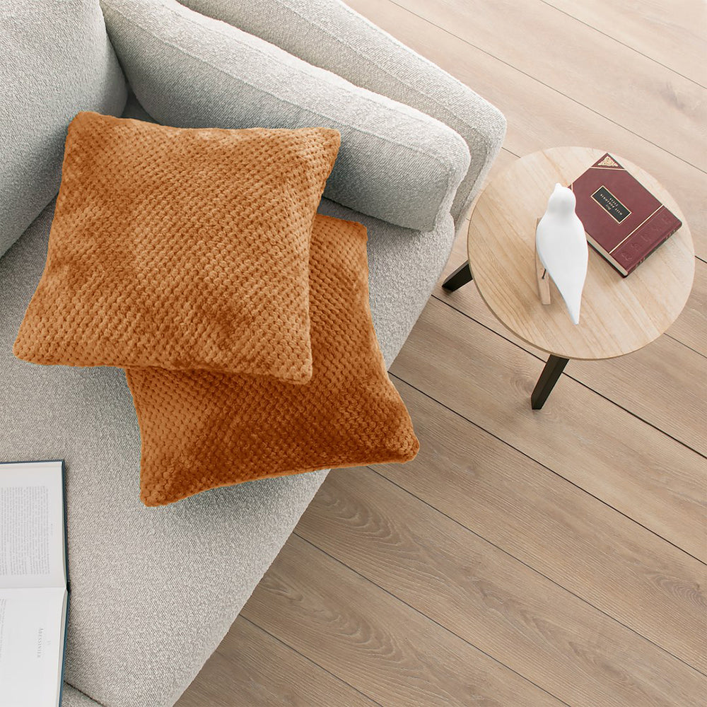 Set 2 huse pernute decorative cu fermoar, Henry, 240 g/m2, Portocaliu
