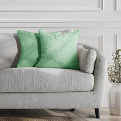 Set 2 huse pernute decorative cu fermoar, Henry, 240 g/m2, Verde menta