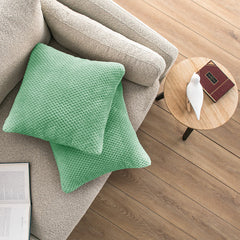 Set 2 huse pernute decorative cu fermoar, Henry, 240 g/m2, Verde menta