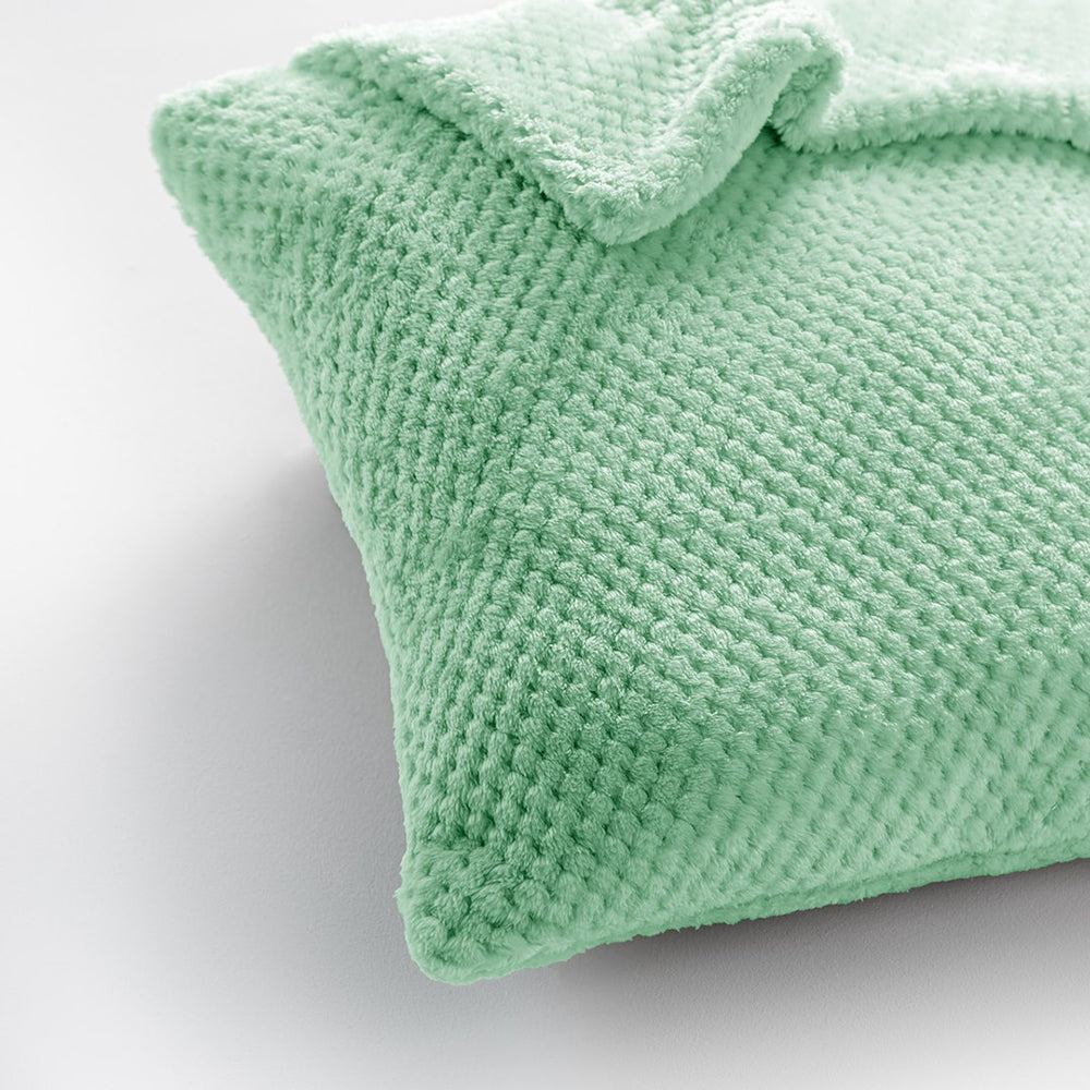 Set 2 huse pernute decorative cu fermoar, Henry, 240 g/m2, Verde menta