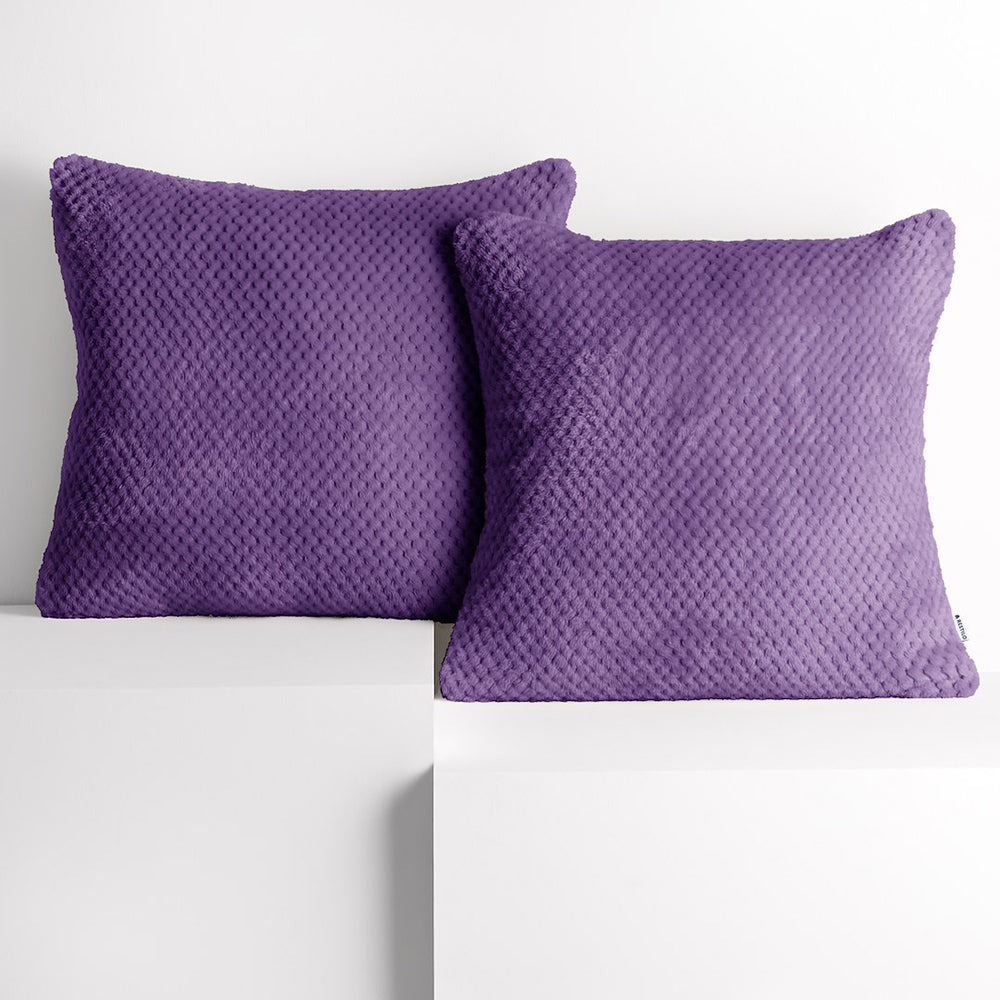 Set 2 huse pernute decorative cu fermoar, Henry, 240 g/m2, Violet