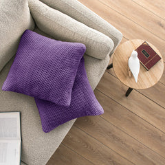 Set 2 huse pernute decorative cu fermoar, Henry, 240 g/m2, Violet