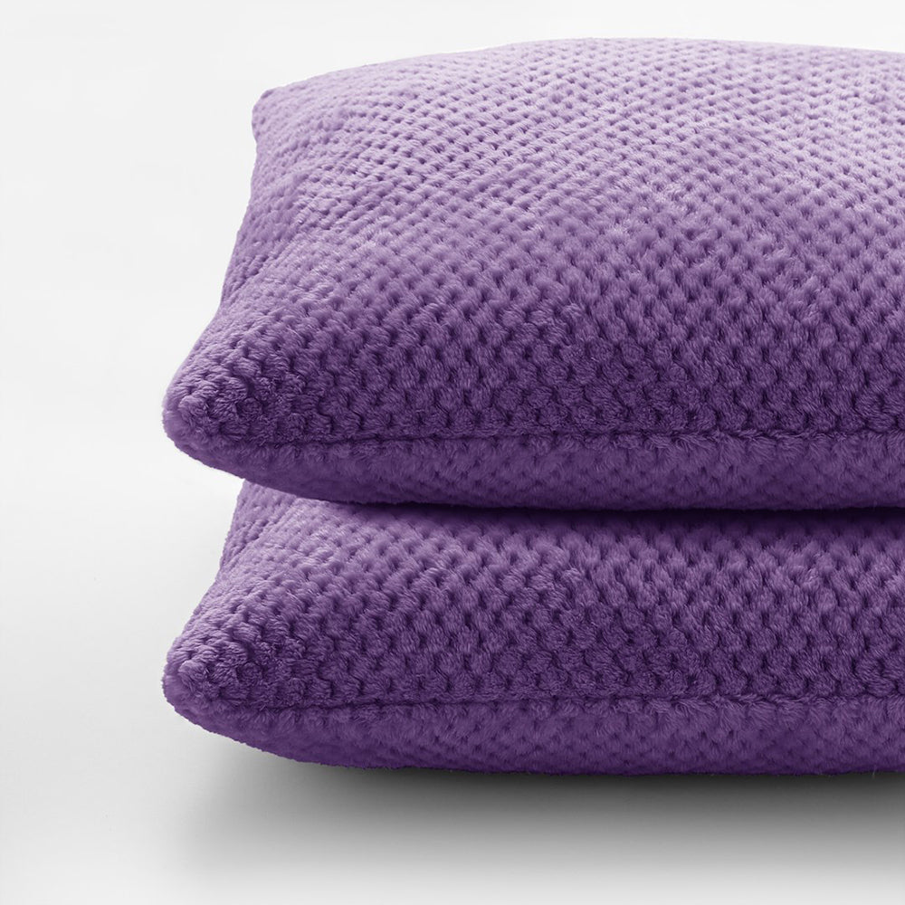 Set 2 huse pernute decorative cu fermoar, Henry, 240 g/m2, Violet