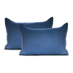 Set 2 huse perne decorative matlasate cu fermoar, Carmen, 90 g/m2, Albastru