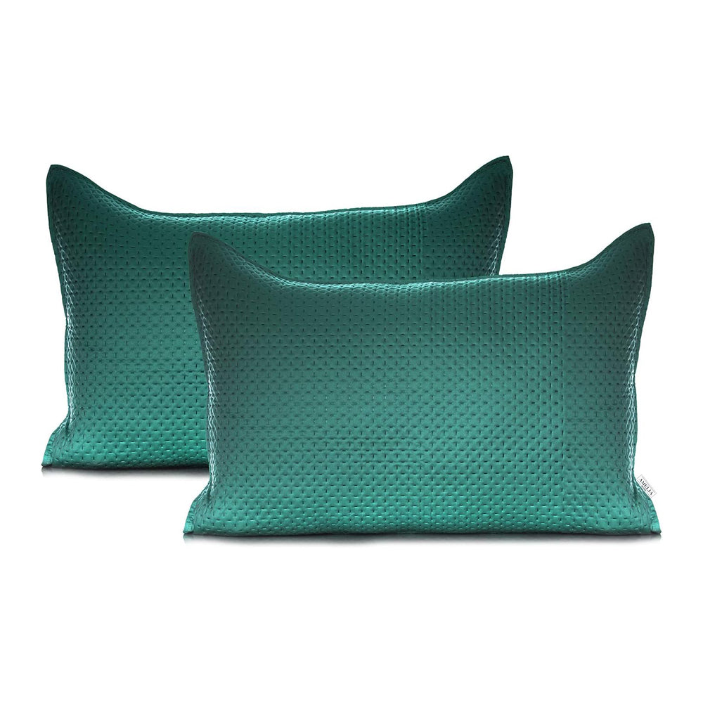 Set 2 huse perne decorative matlasate cu fermoar, Carmen, 90 g/m2, Verde