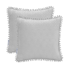 Set 2 huse pernute decorative matlasate din microfibra, Meadore, 70 g/m2, Gri