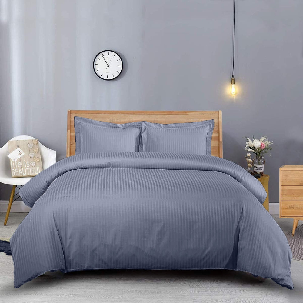 Cearsaf de pat cu elastic din damasc, densitate 130 g/mp, Antracit