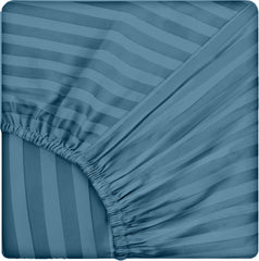 Cearsaf de pat cu elastic din damasc, densitate 130 g/mp, Turcoaz