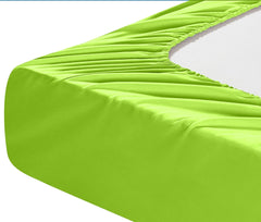 Lenjerie de pat pentru o persoana cu husa elastic pat si fata perna patrata, Sicilia, bumbac ranforce, gramaj tesatura 120 g/mp, Verde, 3 piese