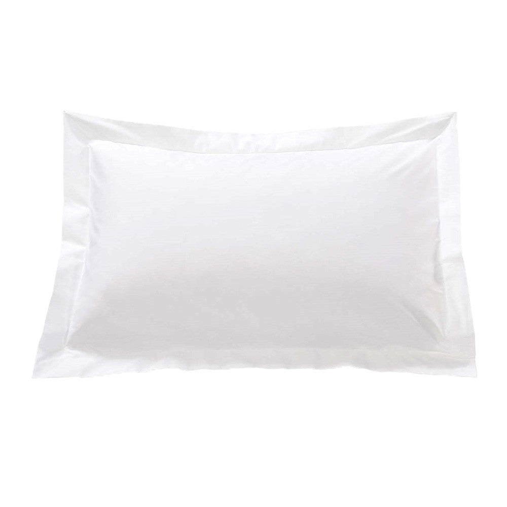Lenjerie de pat pentru o persoana cu husa de perna dreptunghiulara, sifon alb 130 g/mp, bumbac 100%, 3 piese