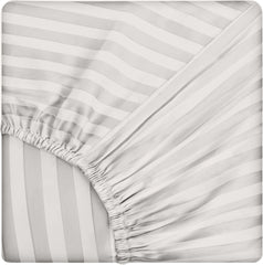 Cearsaf de pat cu elastic din damasc, densitate 130 g/mp, Crem