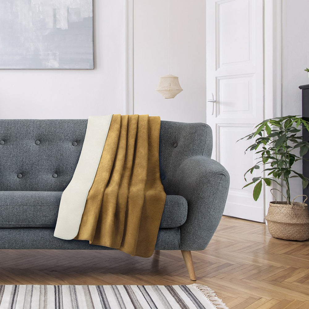 Patura din bumbac model clasic, Virkkuu, 430 g/m2, bej