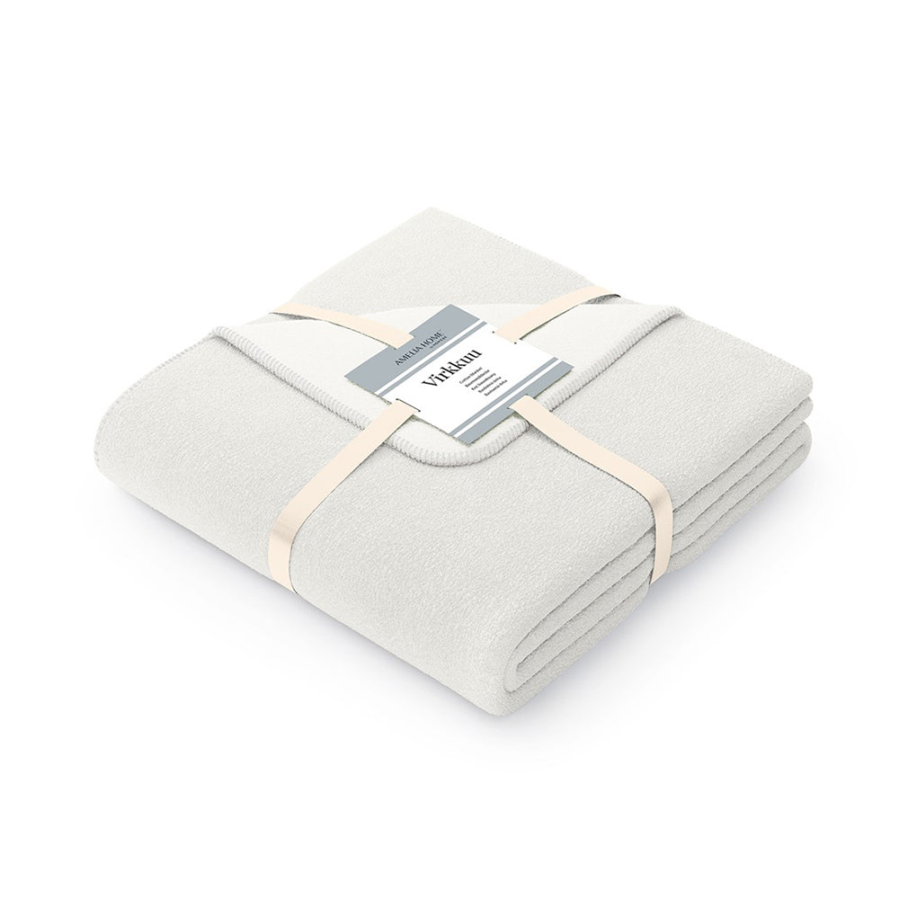 Patura din bumbac model clasic, Virkkuu, 430 g/m2, ecru