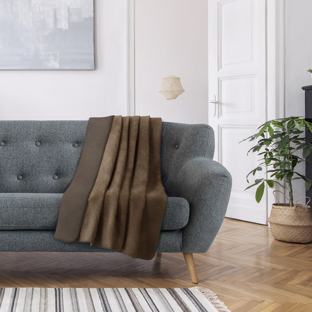 Patura din bumbac model clasic, Virkkuu, 430 g/m2, maro