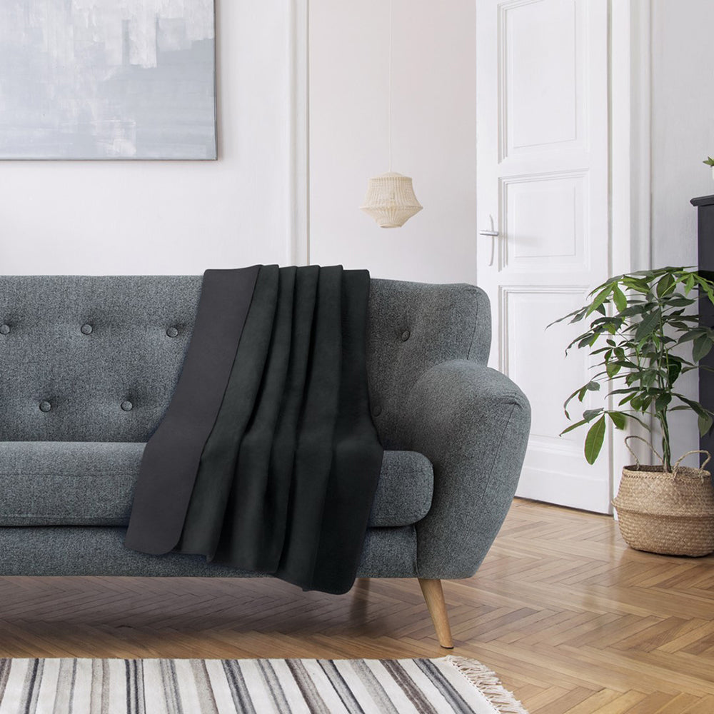 Patura din bumbac model clasic, Virkkuu, 430 g/m2, negru