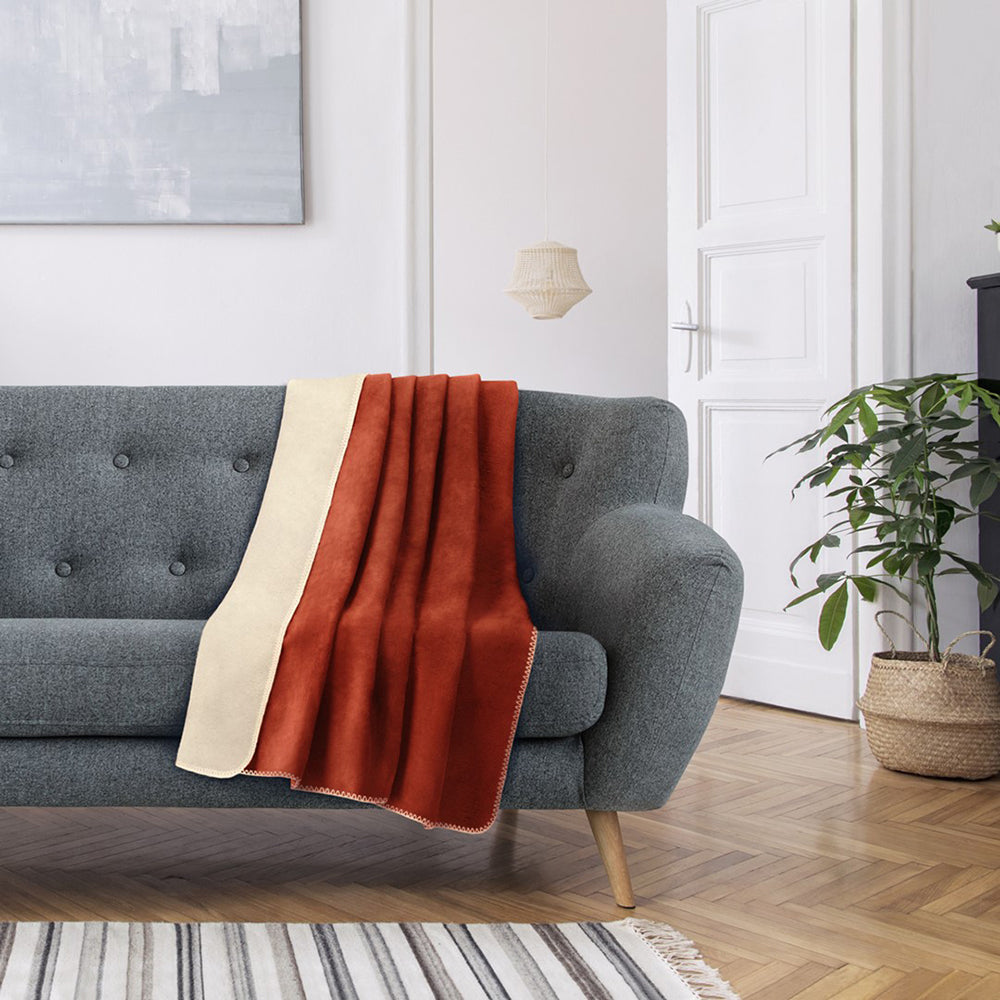 Patura din bumbac model clasic, Virkkuu, 430 g/m2, portocaliu