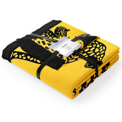 Patura din bumbac model ghepard, Zaria, 430 g/m2, galben