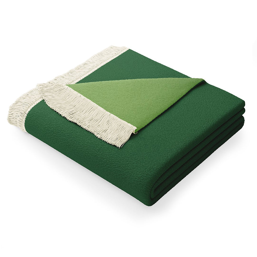 Patura din bumbac model vintage cu franjuri, Franse, 430 g/m2, verde