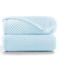 Patura in stil modern cu model jacquard in relief, Henry, 240 g/m2, bleu