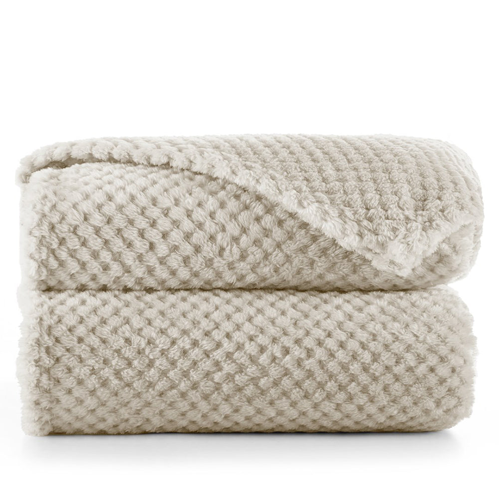 Patura in stil modern cu model jacquard in relief, Henry, 240 g/m2, cappuccino