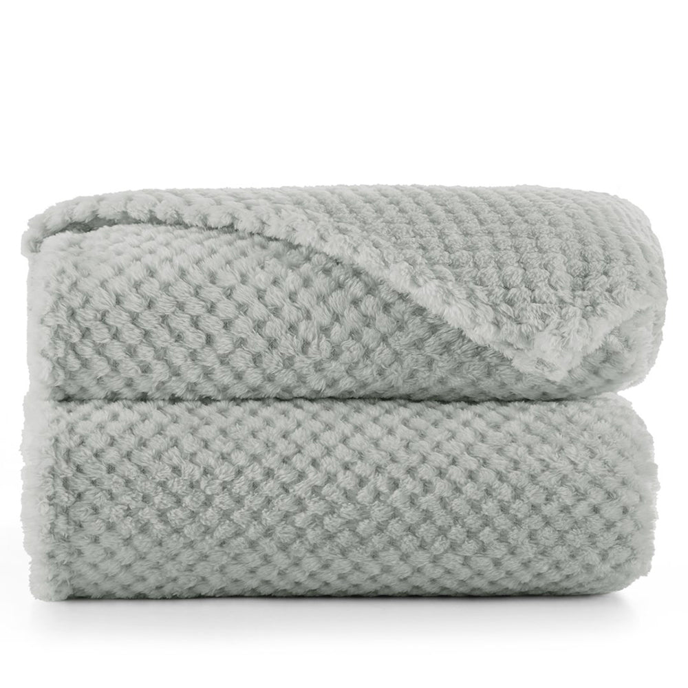 Patura in stil modern cu model jacquard in relief, Henry, 240 g/m2, gri