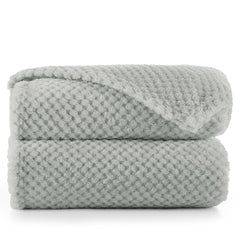 Patura in stil modern cu model jacquard in relief, Henry, 240 g/m2, gri