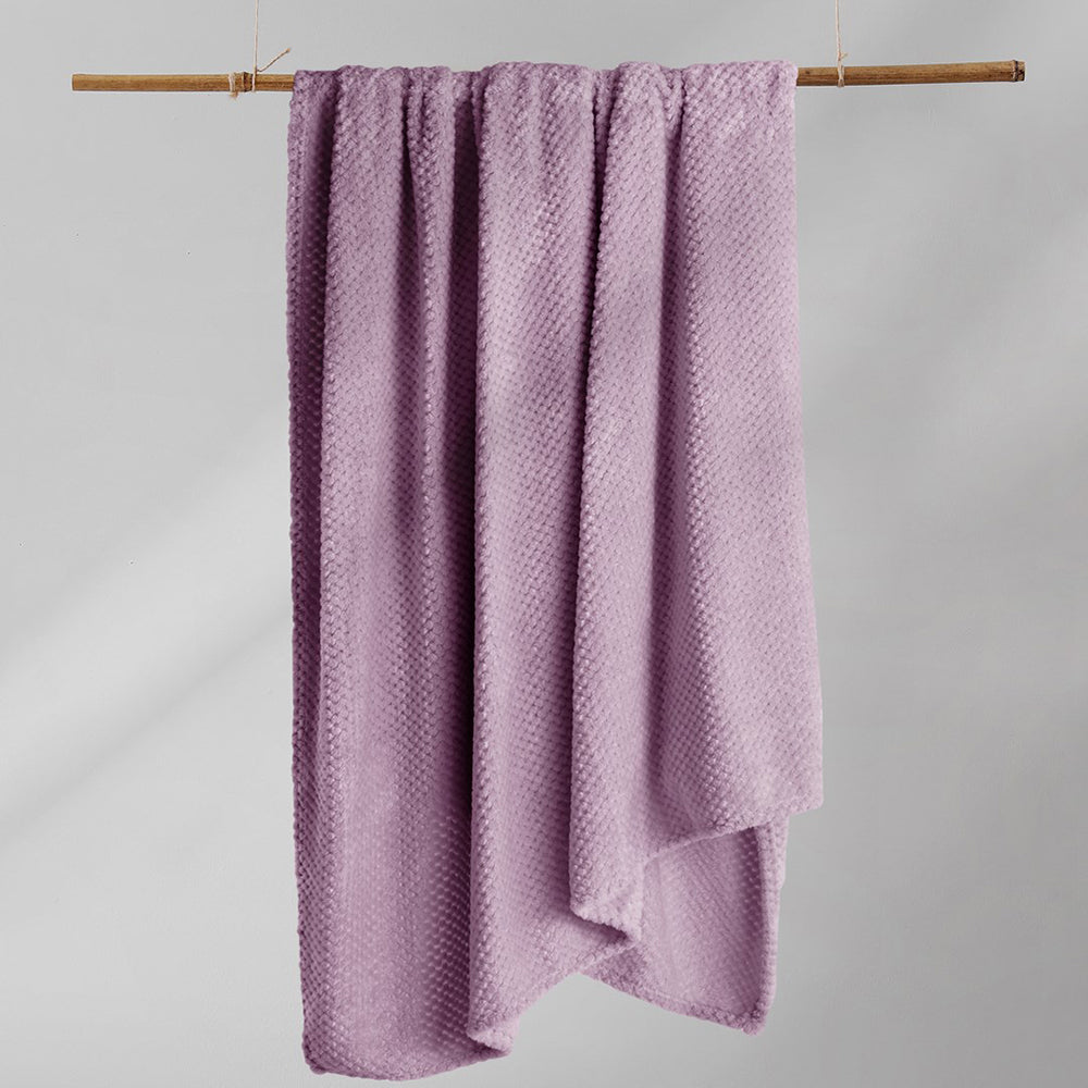 Patura in stil modern cu model jacquard in relief, Henry, 240 g/m2, lila