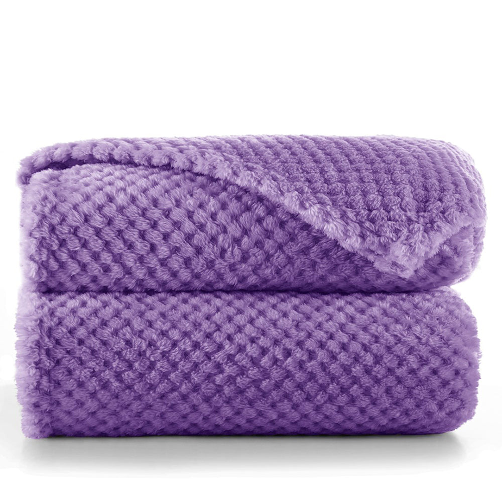 Patura in stil modern cu model jacquard in relief, Henry, 240 g/m2, mov
