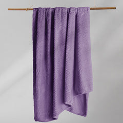 Patura in stil modern cu model jacquard in relief, Henry, 240 g/m2, mov