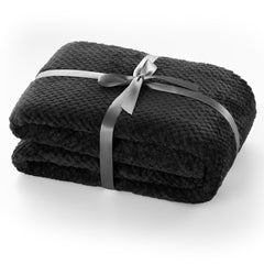 Patura in stil modern cu model jacquard in relief, Henry, 240 g/m2, negru