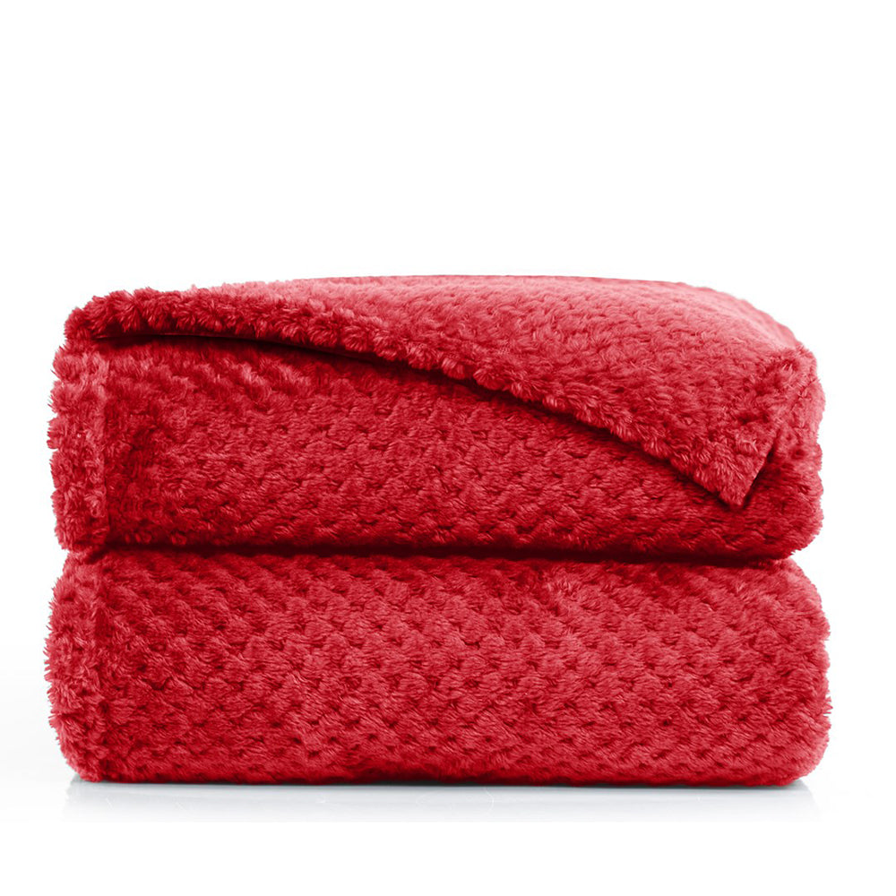 Patura in stil modern cu model jacquard in relief, Henry, 240 g/m2, rosu