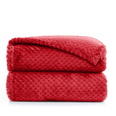 Patura in stil modern cu model jacquard in relief, Henry, 240 g/m2, rosu