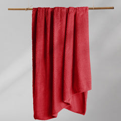 Patura in stil modern cu model jacquard in relief, Henry, 240 g/m2, rosu