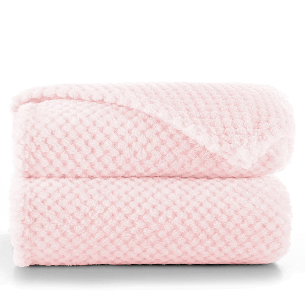 Patura in stil modern cu model jacquard in relief, Henry, 240 g/m2, roz pudra