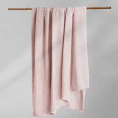 Patura in stil modern cu model jacquard in relief, Henry, 240 g/m2, roz pudrat