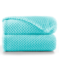 Patura in stil modern cu model jacquard in relief, Henry, 240 g/m2, turcoaz