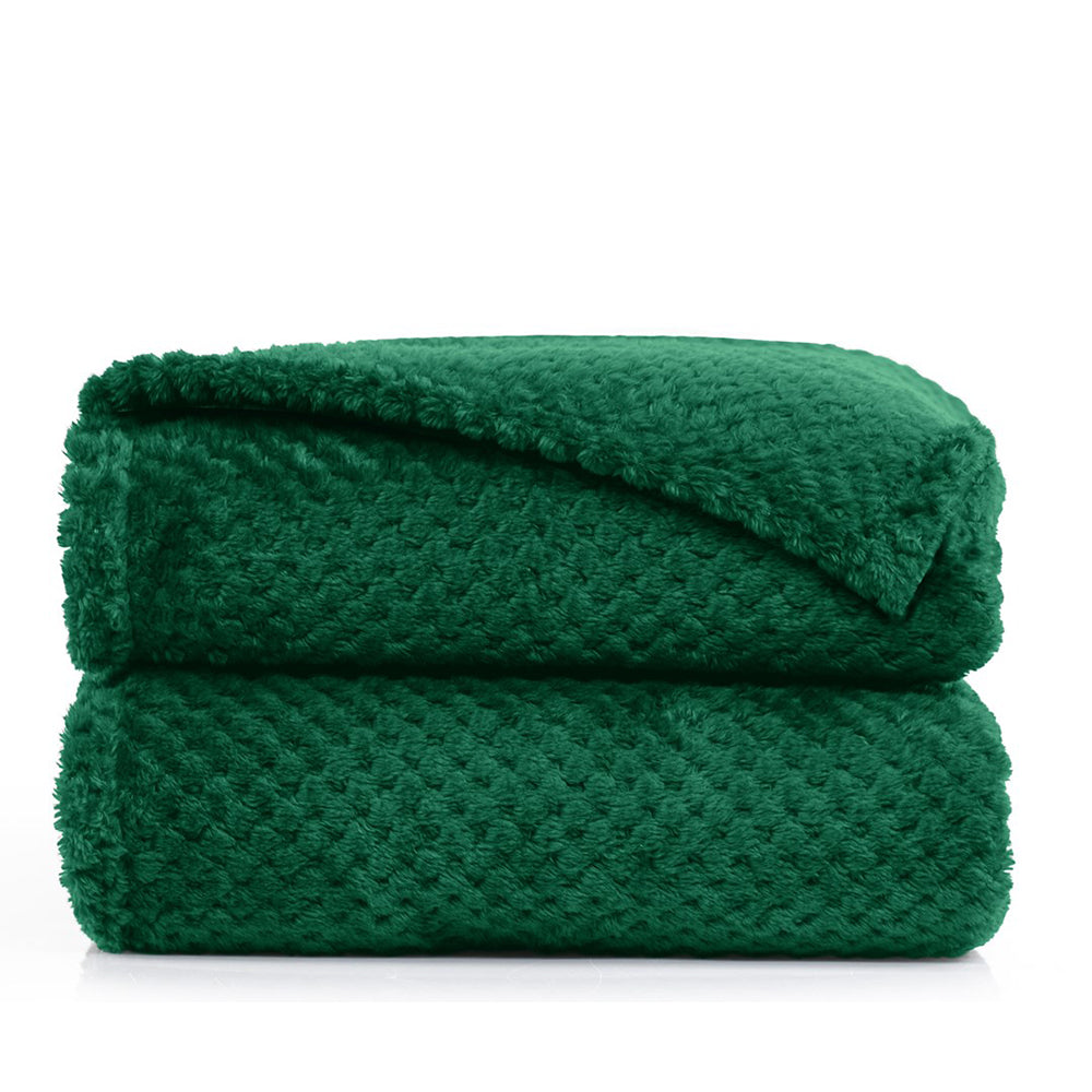Patura in stil modern cu model jacquard in relief, Henry, 240 g/m2, verde
