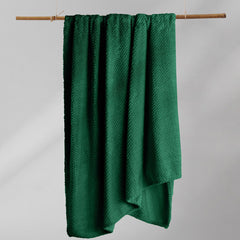 Patura in stil modern cu model jacquard in relief, Henry, 240 g/m2, verde