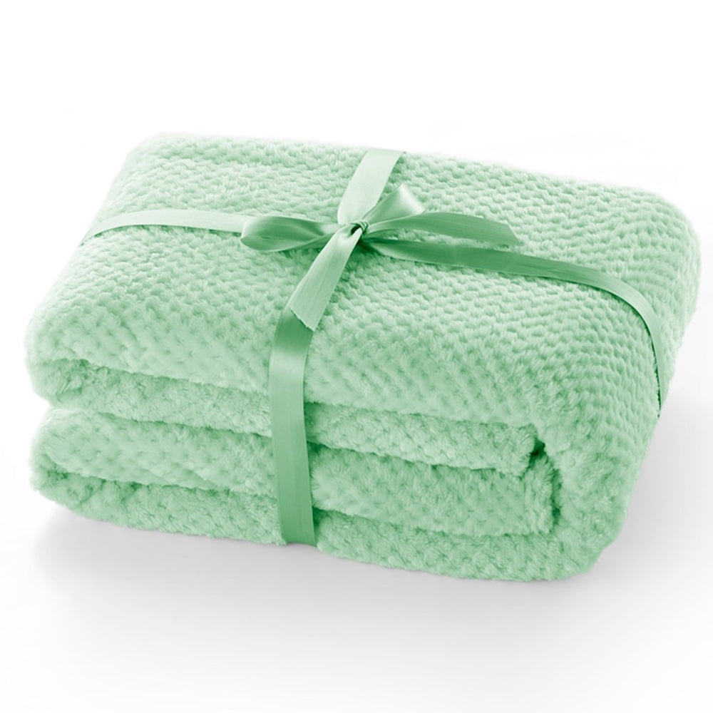 Patura in stil modern cu model jacquard in relief, Henry, 240 g/m2, vernil