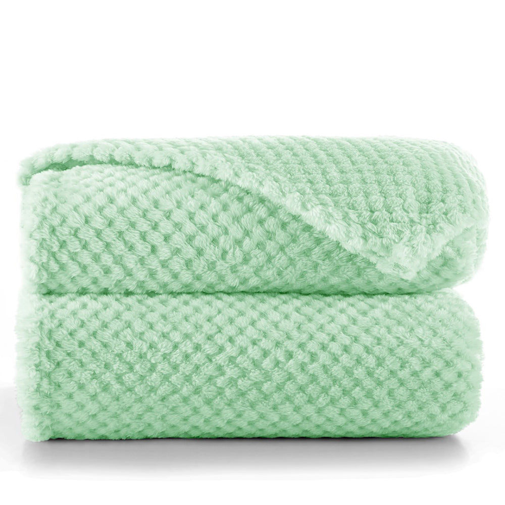 Patura in stil modern cu model jacquard in relief, Henry, 240 g/m2, vernil