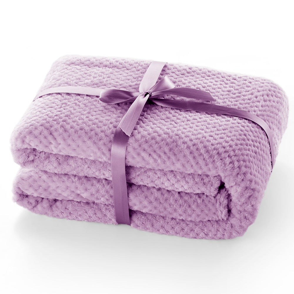 Patura in stil modern cu model jacquard in relief, Henry, 240 g/m2, lila