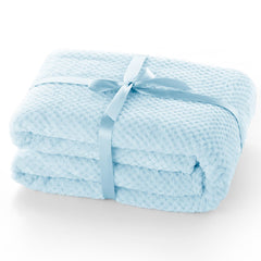 Patura in stil modern cu model jacquard in relief, Henry, 240 g/m2, bleu