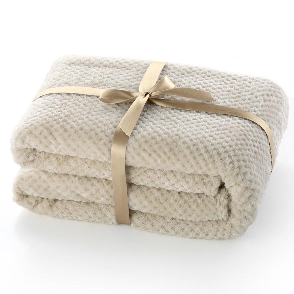 Patura in stil modern cu model jacquard in relief, Henry, 240 g/m2, cappuccino