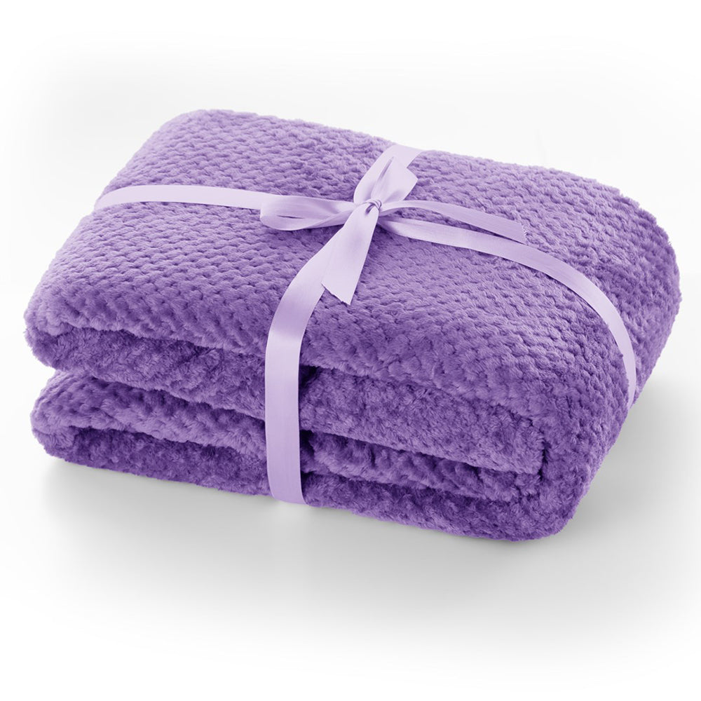 Patura in stil modern cu model jacquard in relief, Henry, 240 g/m2, mov