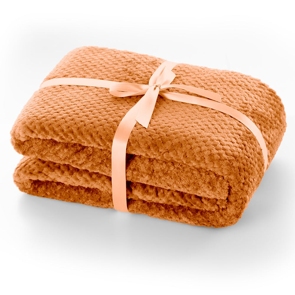 Patura in stil modern cu model jacquard in relief, Henry, 240 g/m2, ocru