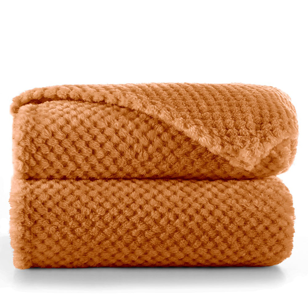 Patura in stil modern cu model jacquard in relief, Henry, 240 g/m2, ocru