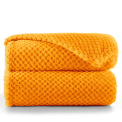 Patura in stil modern cu model jacquard in relief, Henry, 240 g/m2, portocaliu