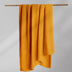 Patura in stil modern cu model jacquard in relief, Henry, 240 g/m2, portocaliu
