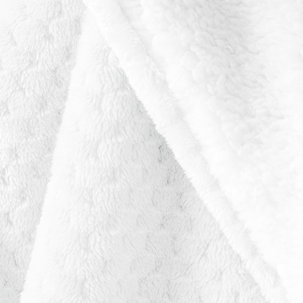 Patura in relief jacquard cu motiv modern, Shleepy, 400 g/m2, alb